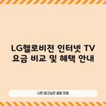 LG헬로비전 인터넷 TV 요금 비교 및 혜택 안내