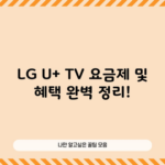 LG U+ TV 요금제 및 혜택 완벽 정리!