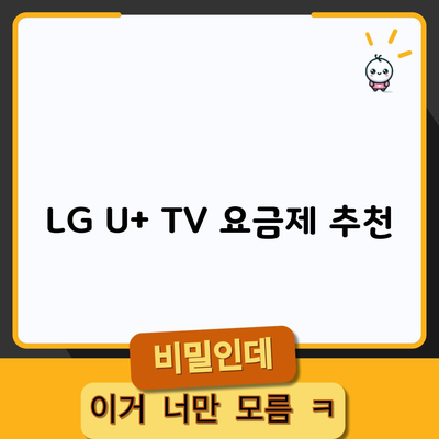 LG U+ TV 요금제 추천