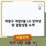 계양구 계양3동 LG 인터넷 및 결합상품 소개