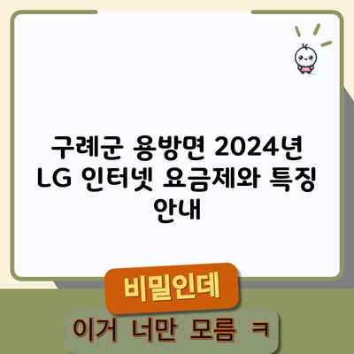 구례군 용방면 2024년 LG 인터넷 요금제와 특징 안내