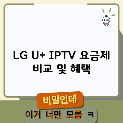 LG U+ IPTV 요금제 비교 및 혜택