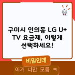 구미시 인의동 LG U+ TV 요금제, 이렇게 선택하세요!