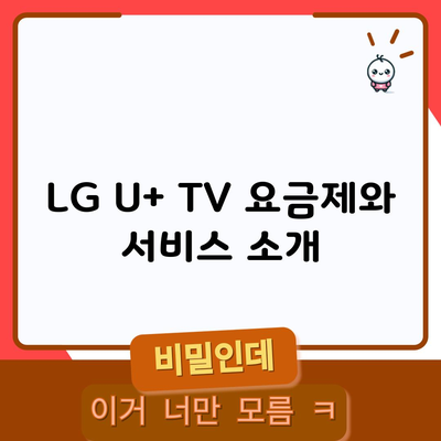 LG U+ TV 요금제와 서비스 소개