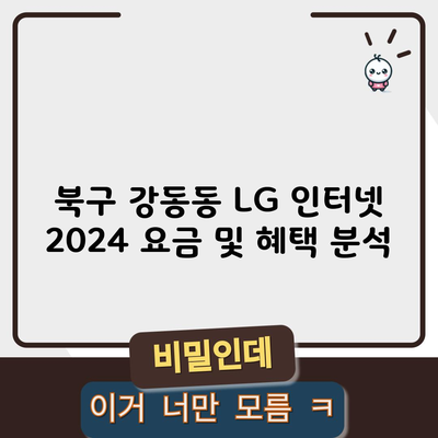 북구 강동동 LG 인터넷 2024 요금 및 혜택 분석