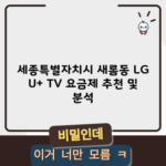 세종특별자치시 새롬동 LG U+ TV 요금제 추천 및 분석