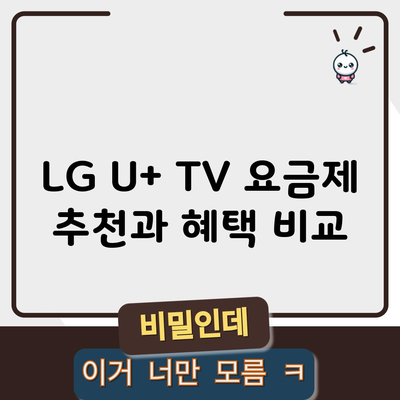 LG U+ TV 요금제 추천과 혜택 비교