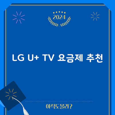 LG U+ TV 요금제 추천