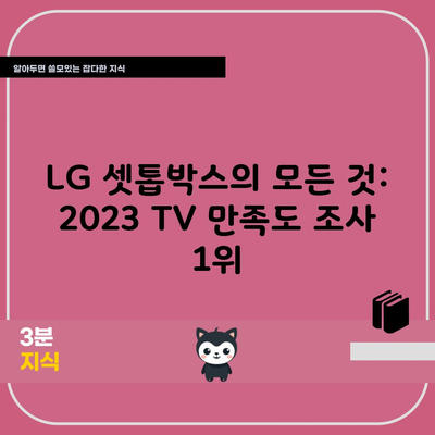 LG 셋톱박스의 모든 것: 2023 TV 만족도 조사 1위