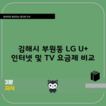 김해시 부원동 LG U+ 인터넷 및 TV 요금제 비교