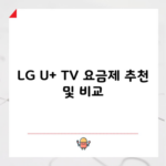 LG U+ TV 요금제 추천 및 비교