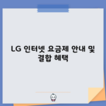 LG 인터넷 요금제 안내 및 결합 혜택