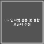 LG 인터넷 상품 및 결합 요금제 추천