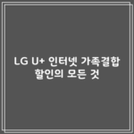 LG U+ 인터넷 가족결합 할인의 모든 것