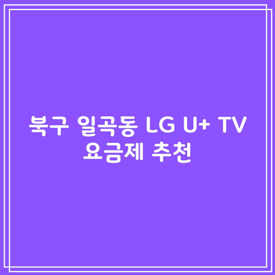 북구 일곡동 LG U+ TV 요금제 추천