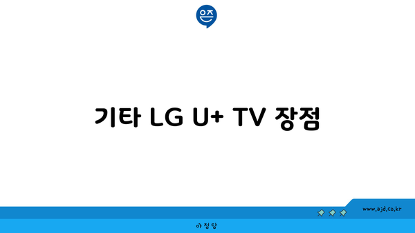 기타 LG U+ TV 장점