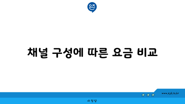 채널 구성에 따른 요금 비교