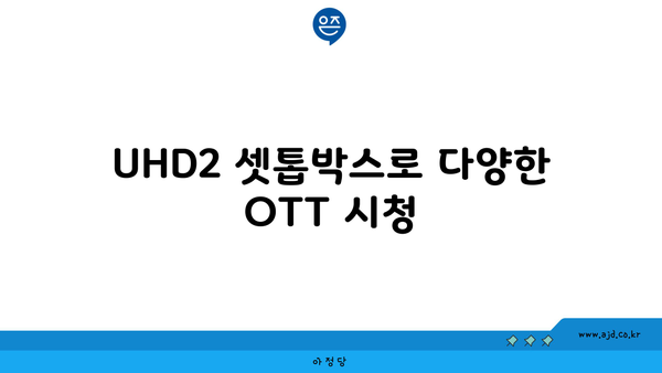 UHD2 셋톱박스로 다양한 OTT 시청