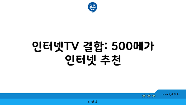 인터넷TV 결합: 500메가 인터넷 추천