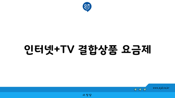 인터넷+TV 결합상품 요금제