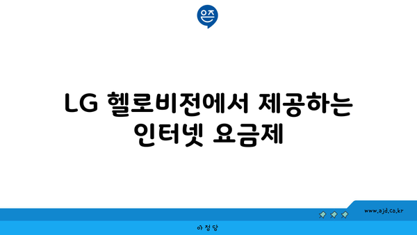 LG 헬로비전에서 제공하는 인터넷 요금제