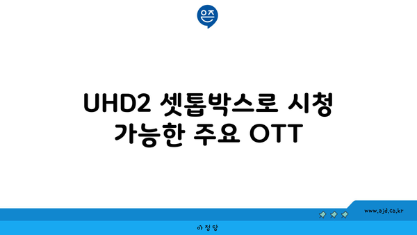 UHD2 셋톱박스로 시청 가능한 주요 OTT