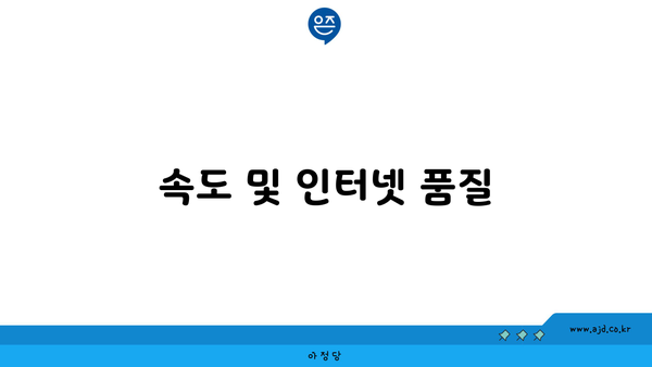 속도 및 인터넷 품질