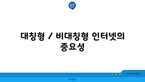 대칭형 / 비대칭형 인터넷의 중요성