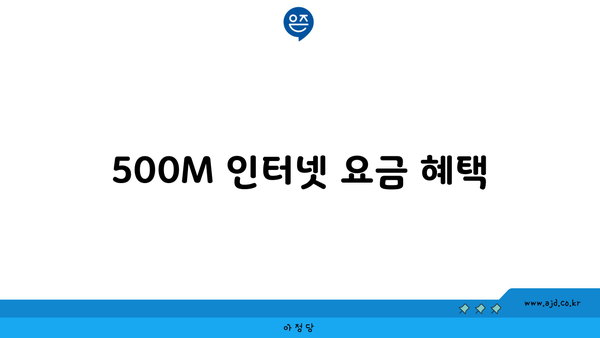 500M 인터넷 요금 혜택