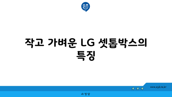 작고 가벼운 LG 셋톱박스의 특징