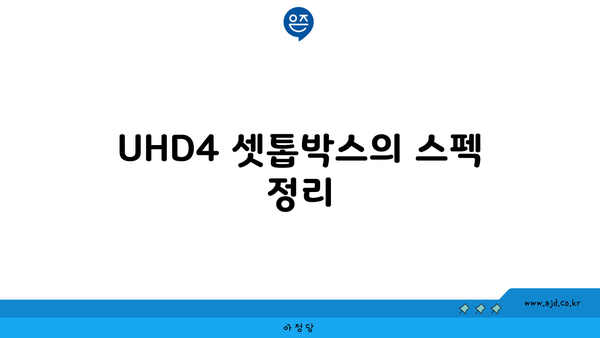 UHD4 셋톱박스의 스펙 정리