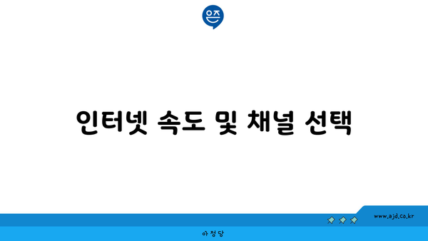 인터넷 속도 및 채널 선택