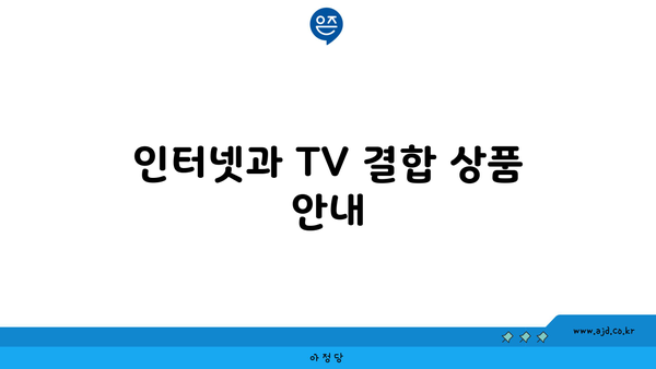 인터넷과 TV 결합 상품 안내