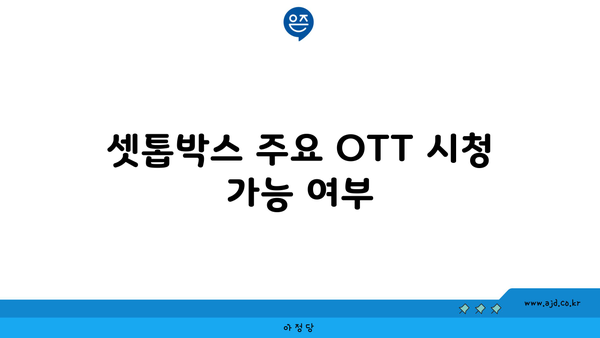 셋톱박스 주요 OTT 시청 가능 여부