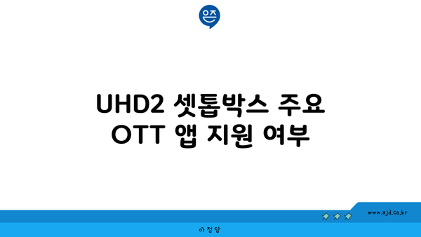 UHD2 셋톱박스 주요 OTT 앱 지원 여부