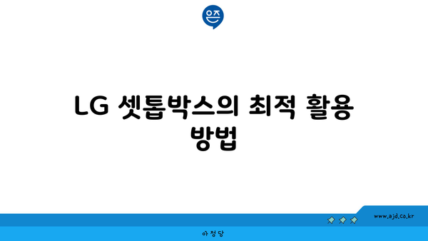 LG 셋톱박스의 최적 활용 방법