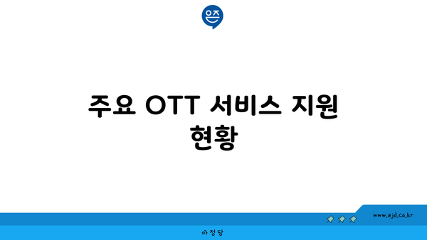 주요 OTT 서비스 지원 현황