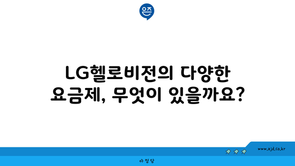 LG헬로비전의 다양한 요금제, 무엇이 있을까요?