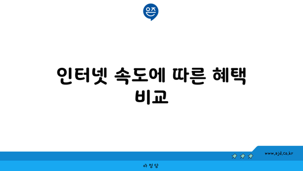 인터넷 속도에 따른 혜택 비교