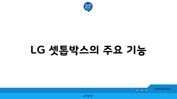 LG 셋톱박스의 주요 기능