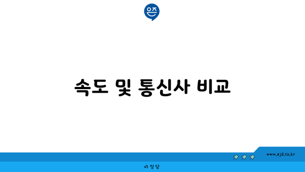 속도 및 통신사 비교