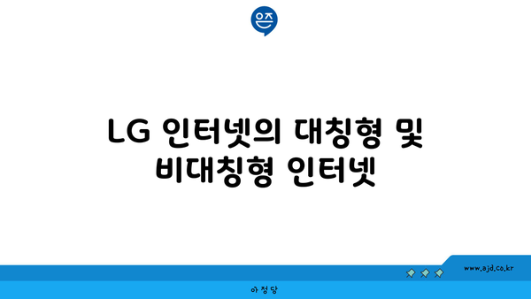 LG 인터넷의 대칭형 및 비대칭형 인터넷