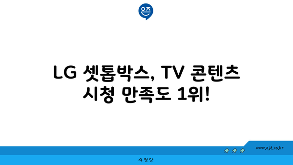 LG 셋톱박스, TV 콘텐츠 시청 만족도 1위!