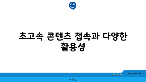 초고속 콘텐츠 접속과 다양한 활용성