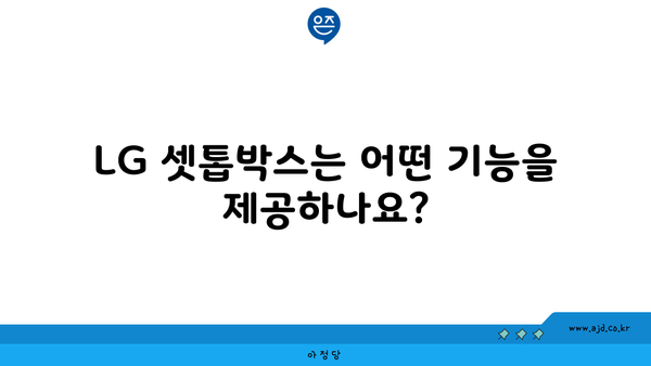 LG 셋톱박스는 어떤 기능을 제공하나요?