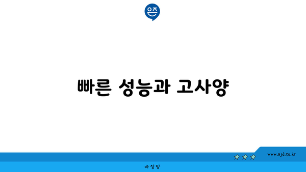 빠른 성능과 고사양