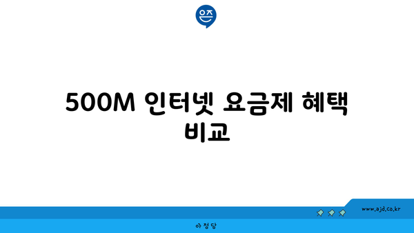 500M 인터넷 요금제 혜택 비교