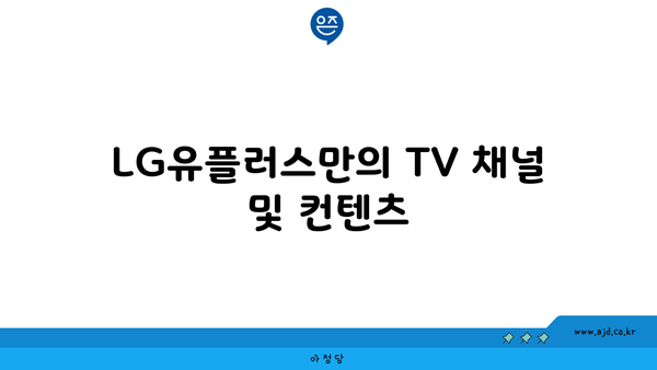 LG유플러스만의 TV 채널 및 컨텐츠