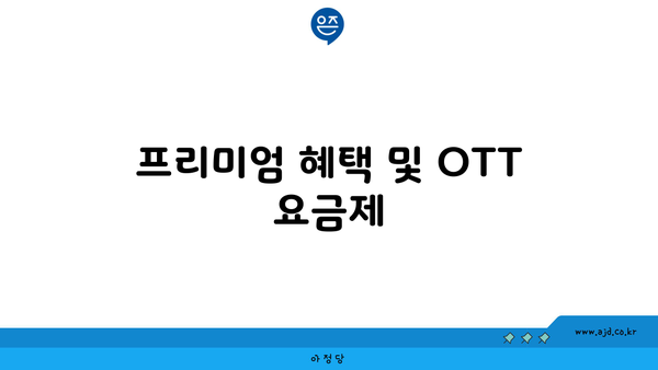 프리미엄 혜택 및 OTT 요금제