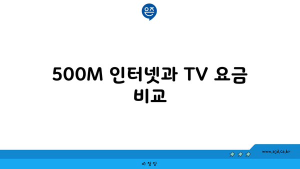 500M 인터넷과 TV 요금 비교